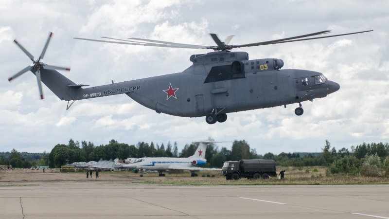 The world’s largest serial heavy-lift multipurpose helicopter Mi-26